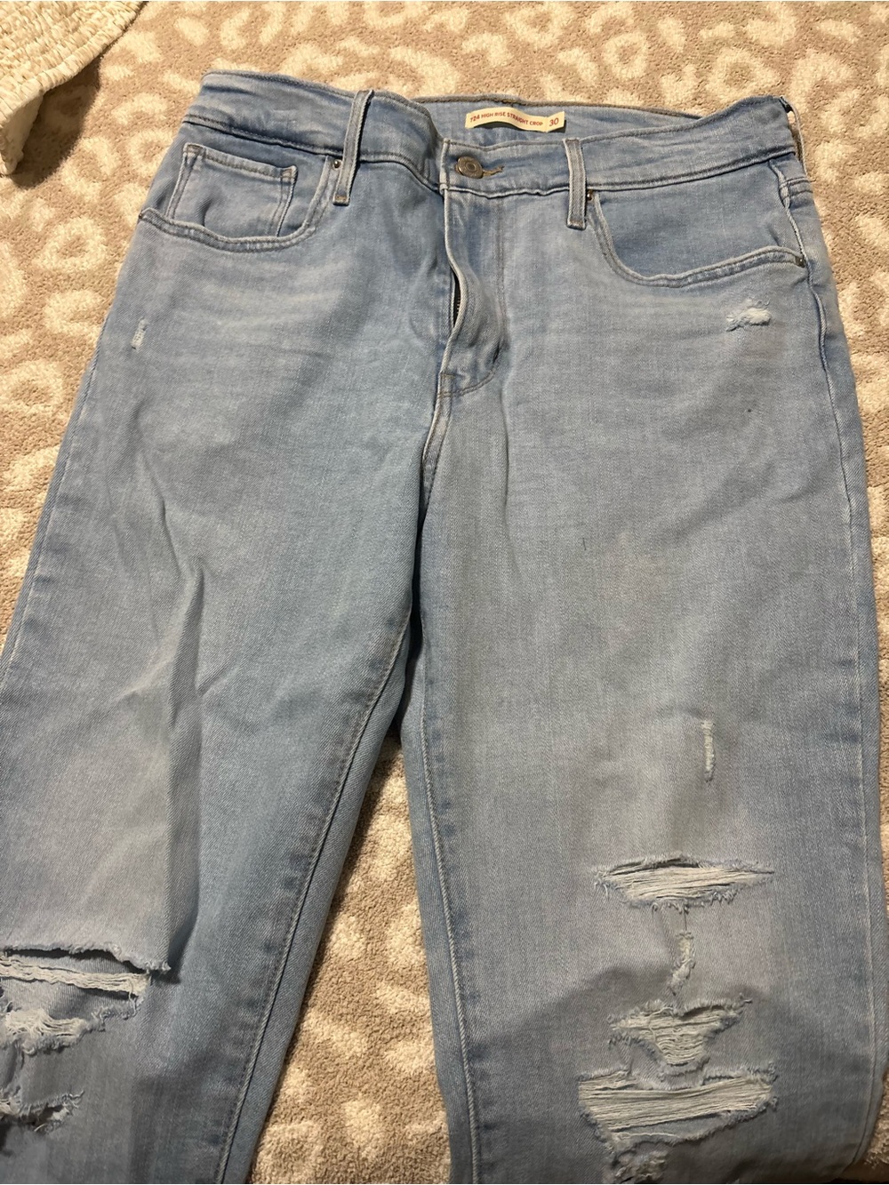 Levi's Light Blue Distressed Boyfriend Jeans